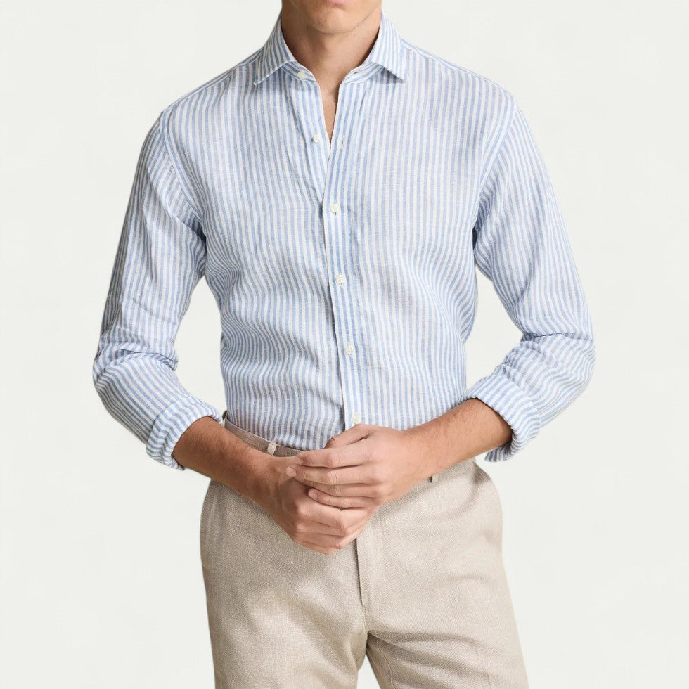 Slim Fit Linen Blend Shirt for Smart Summer Styling