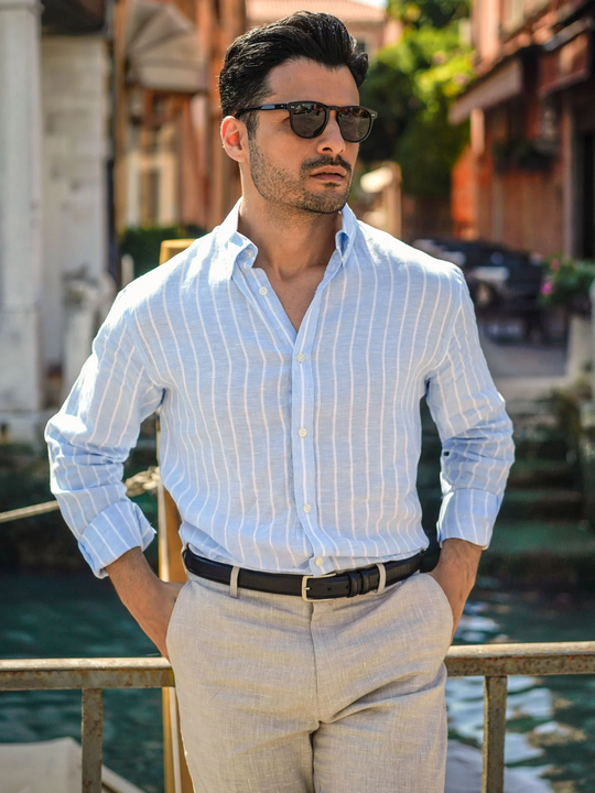 Slim Fit Linen Blend Shirt for Smart Summer Styling