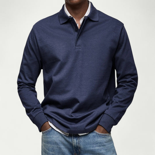 Men's Long Sleeve Polo Shirt Casual Smart Everyday Fit