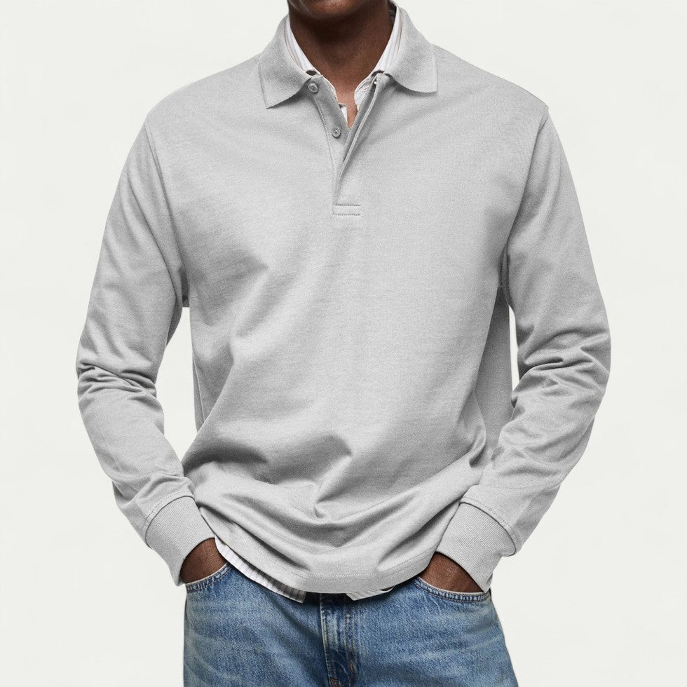 Men's Long Sleeve Polo Shirt Casual Smart Everyday Fit