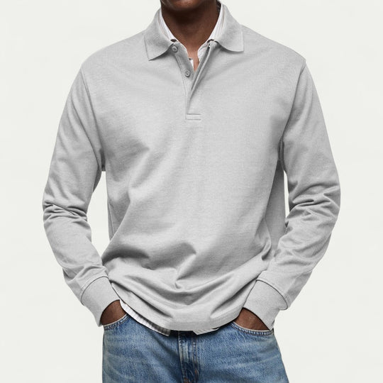 Men's Long Sleeve Polo Shirt Casual Smart Everyday Fit