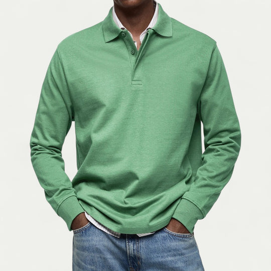 Men's Long Sleeve Polo Shirt Casual Smart Everyday Fit