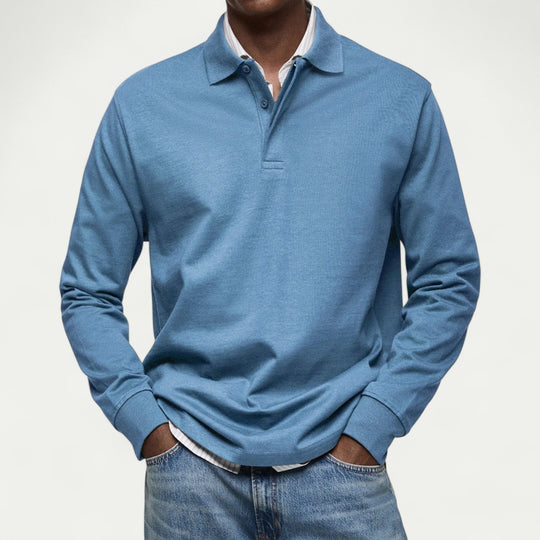 Men's Long Sleeve Polo Shirt Casual Smart Everyday Fit