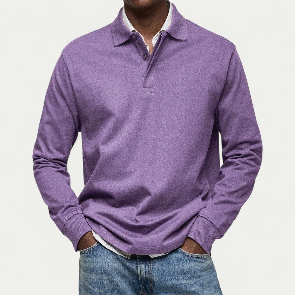 Men's Long Sleeve Polo Shirt Casual Smart Everyday Fit