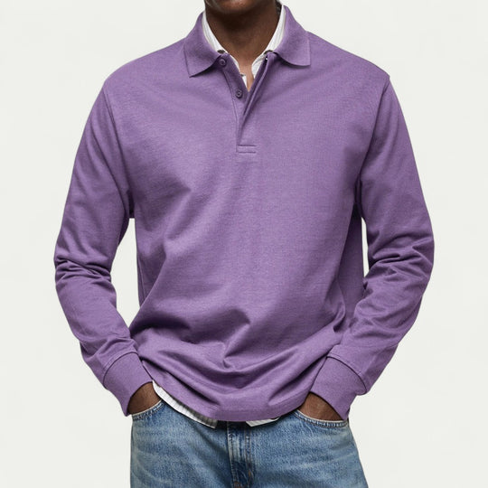Men's Long Sleeve Polo Shirt Casual Smart Everyday Fit