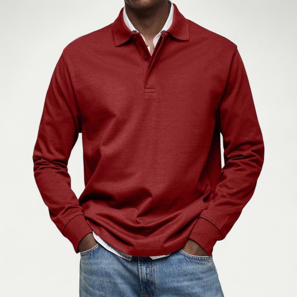 Men's Long Sleeve Polo Shirt Casual Smart Everyday Fit