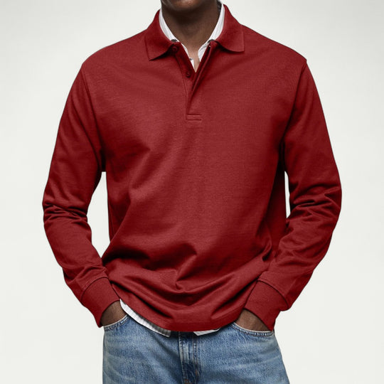Men's Long Sleeve Polo Shirt Casual Smart Everyday Fit