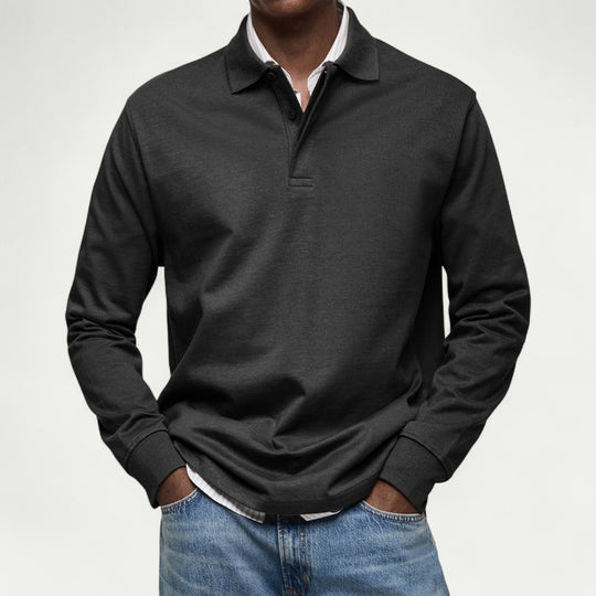 Men's Long Sleeve Polo Shirt Casual Smart Everyday Fit