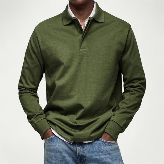 Men's Long Sleeve Polo Shirt Casual Smart Everyday Fit