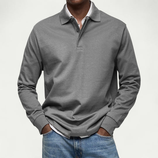 Men's Long Sleeve Polo Shirt Casual Smart Everyday Fit