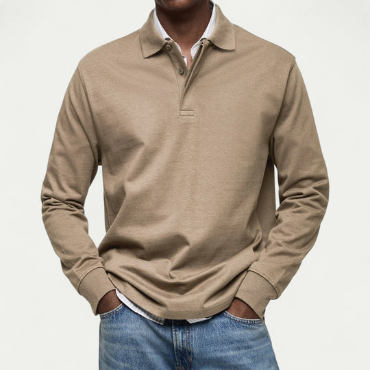 Men's Long Sleeve Polo Shirt Casual Smart Everyday Fit