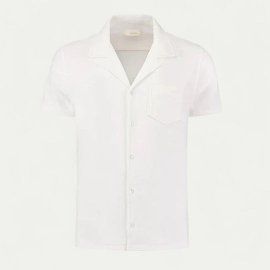 Terry Towelling Resort Shirt for Men Lightweight Summer Fit