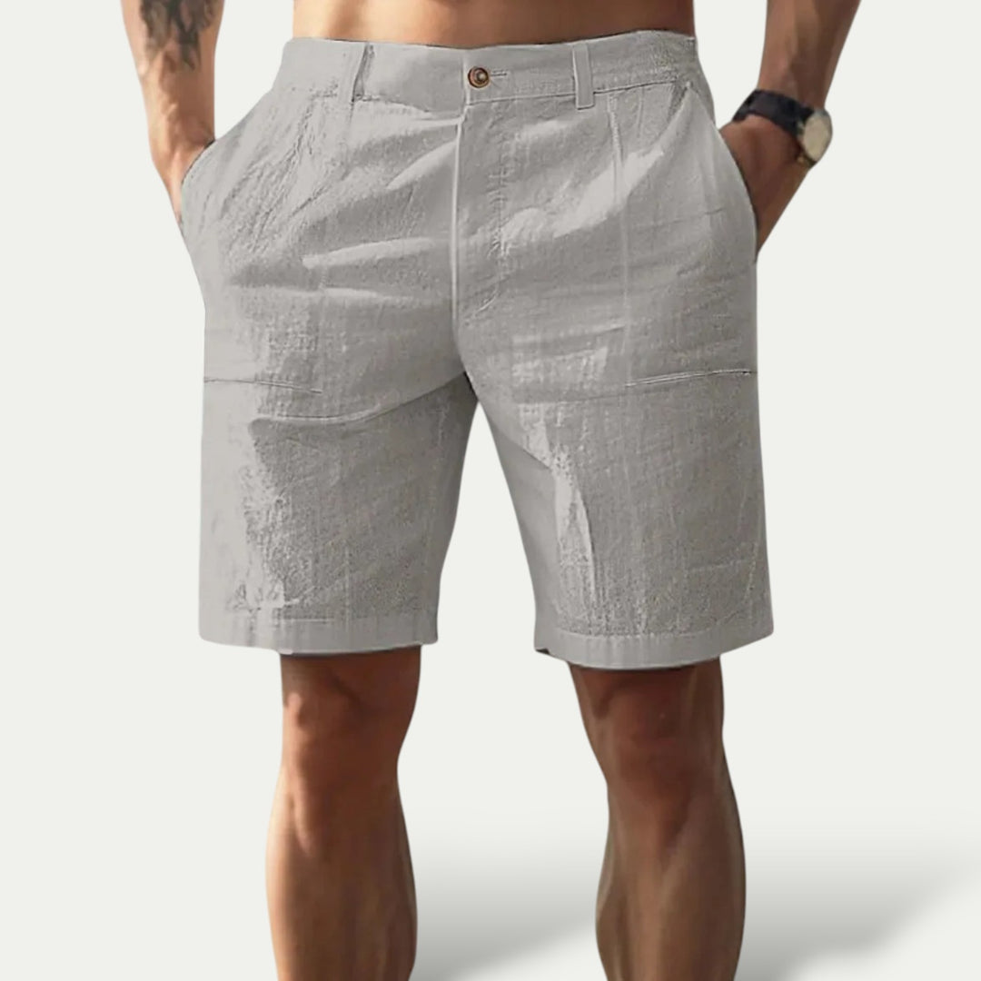 Men Linen blend Shorts for Summer Breathable Beachwear