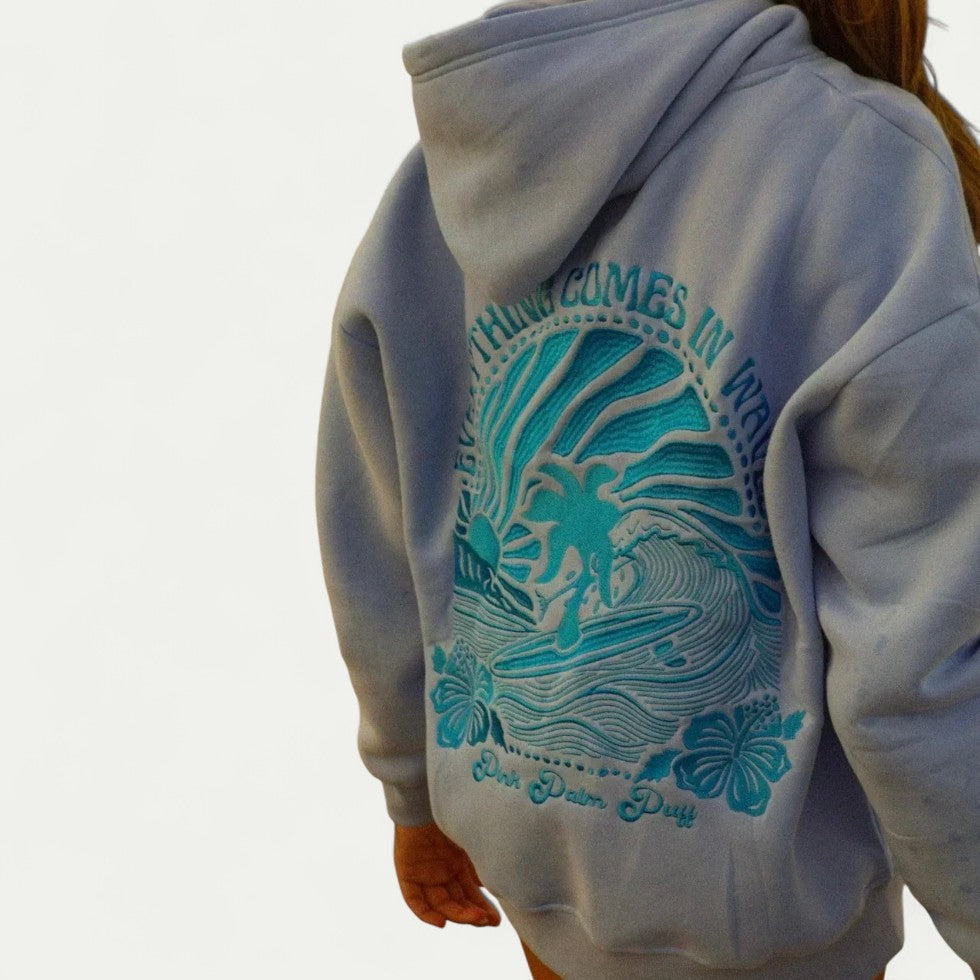 Oversized Cotton Blend Hoodie with Graphic Back Print