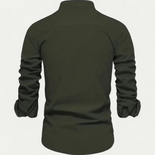 Men's Cotton Long Sleeve Shirt Casual Slim Fit Smart Look