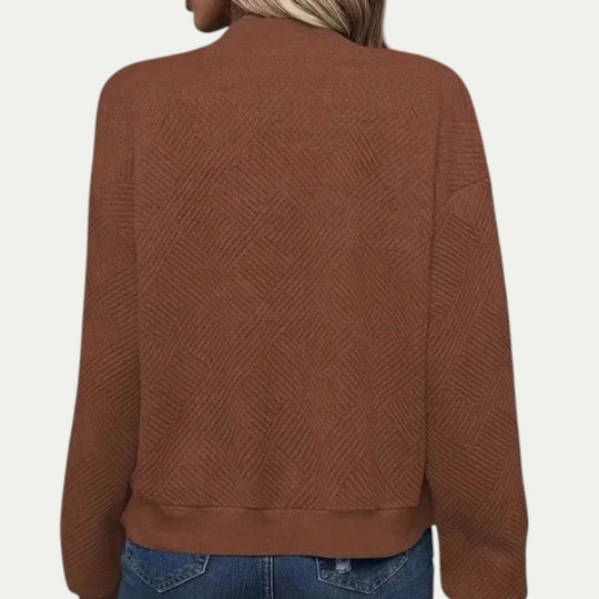 Zip Up Textured Bomber Jacket for Casual Layering