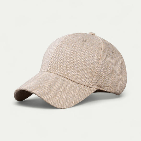 Linen Blend Baseball Cap Lightweight Adjustable Summer Hat