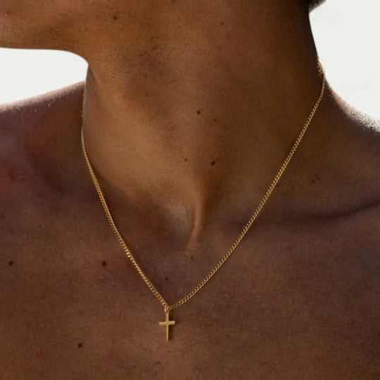 Minimalist Cross Pendant Necklace for Men Daily Wear Chain