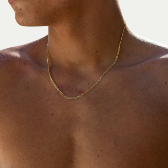 Men's Cuban Chain Necklace Minimalist Lightweight Design