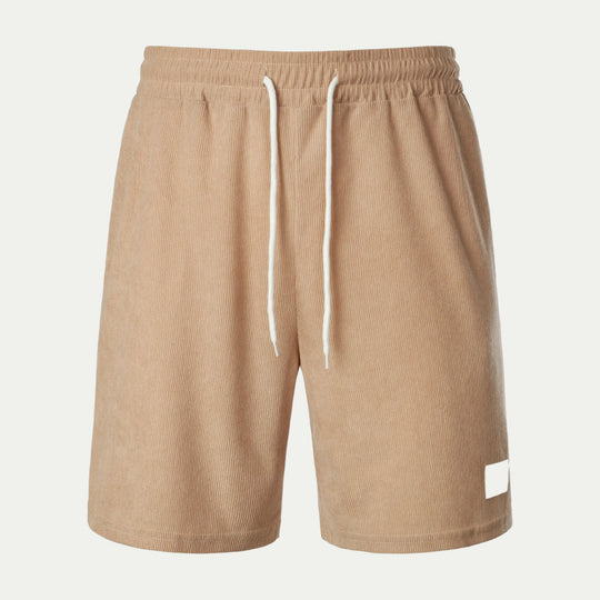 Men Corduroy Drawstring Summer Casual Jogger Shorts