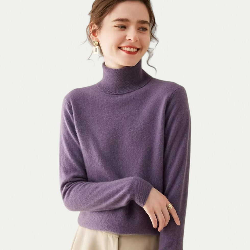 Women Cashmere Pullover Knit Turtleneck Sweater