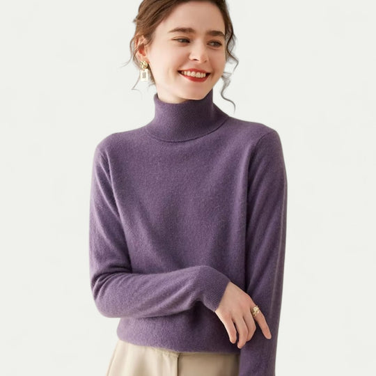 Women Cashmere Pullover Knit Turtleneck Sweater