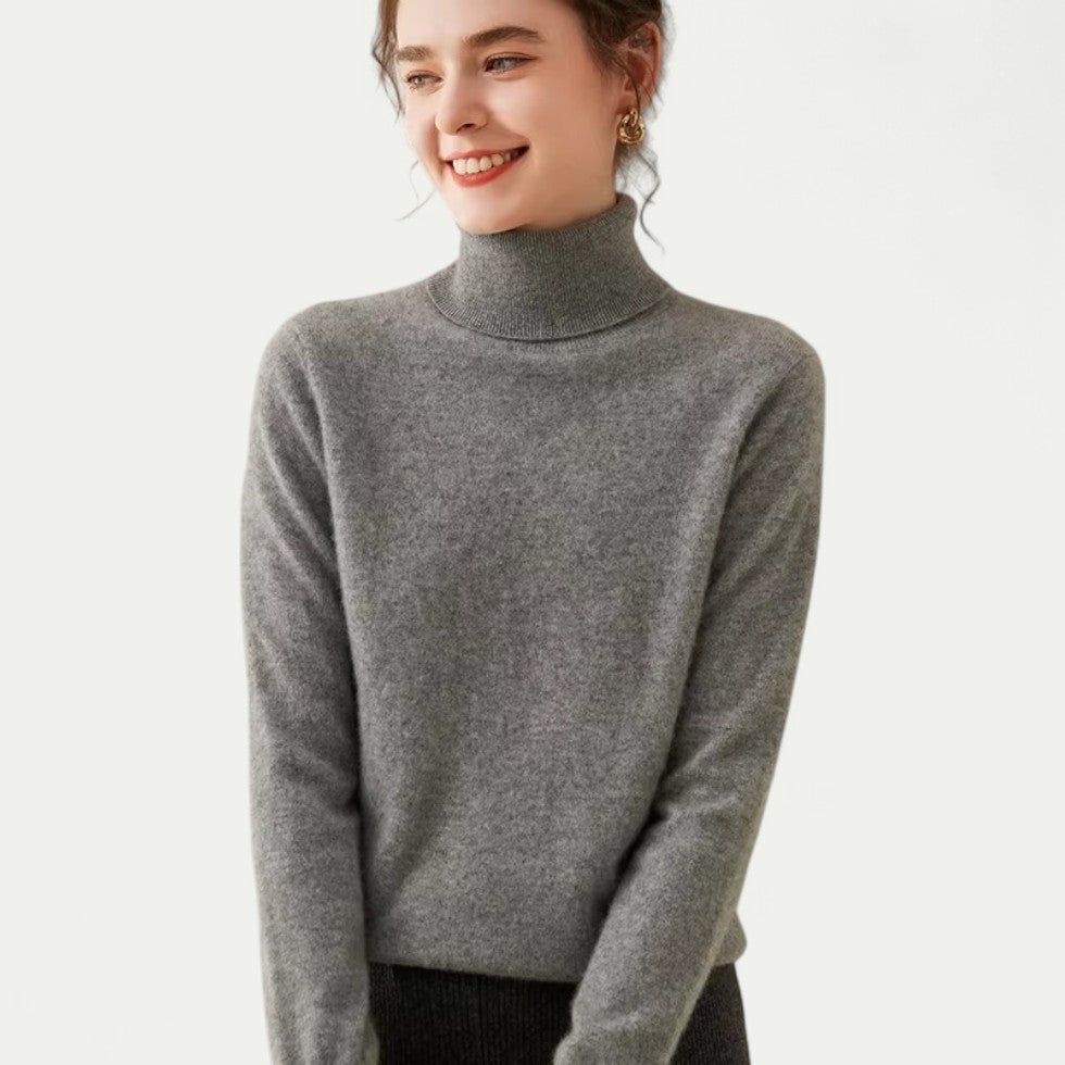 Women Cashmere Pullover Knit Turtleneck Sweater