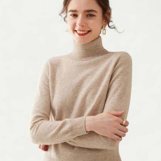 Women Cashmere Pullover Knit Turtleneck Sweater