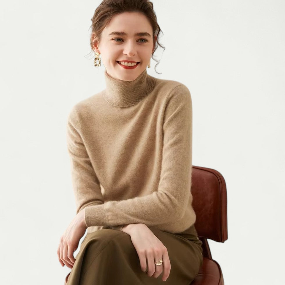 Women Cashmere Pullover Knit Turtleneck Sweater