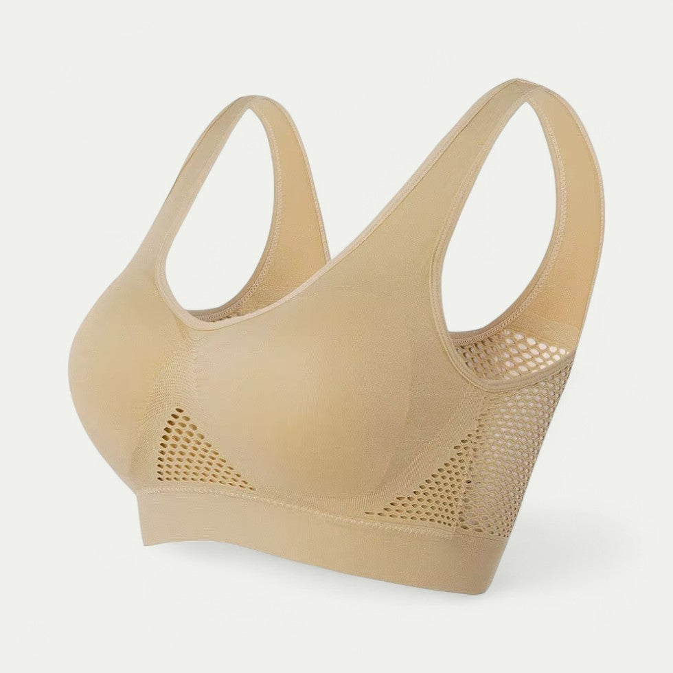 Women Seamless Sports Bra with Mesh Support