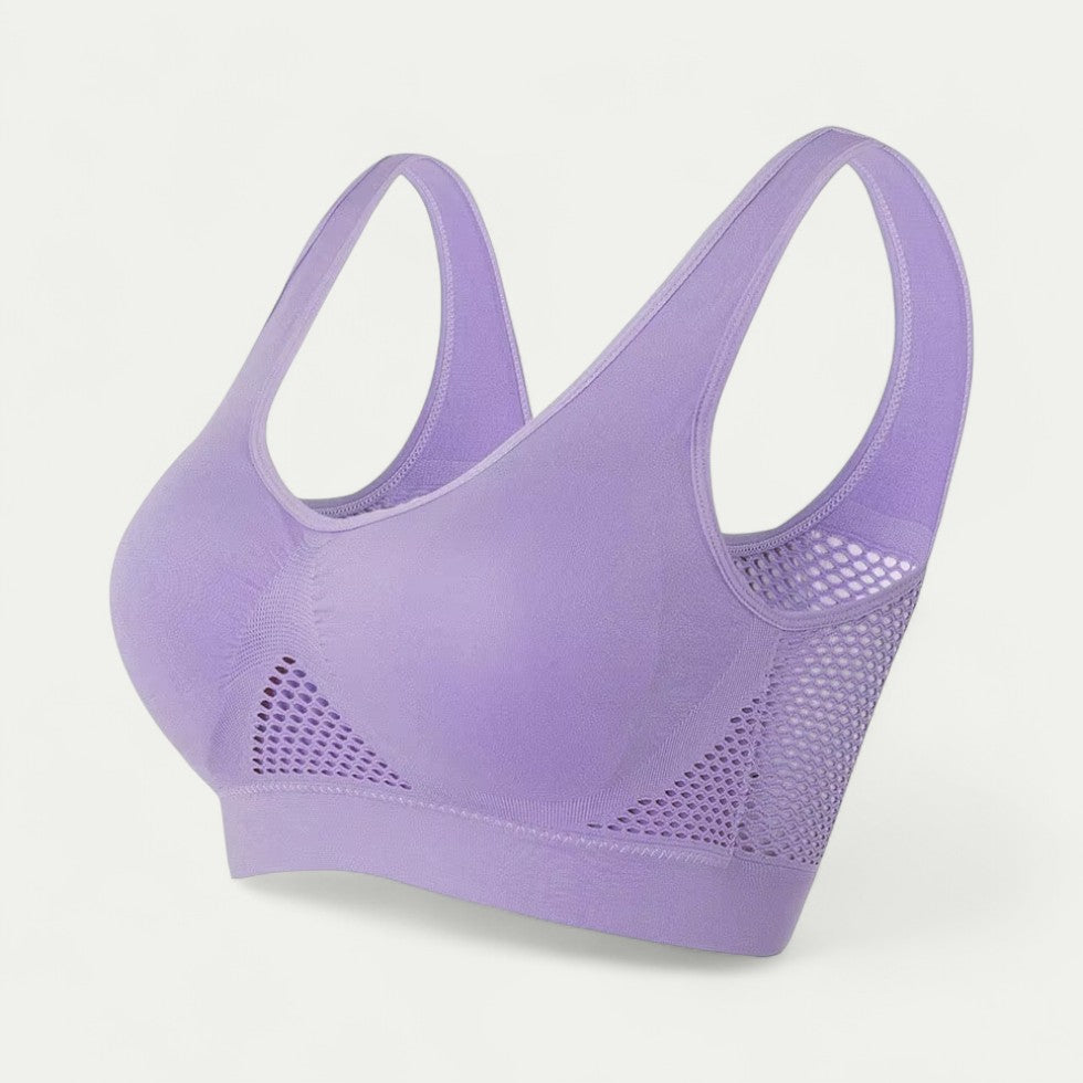 Women Seamless Sports Bra with Mesh Support