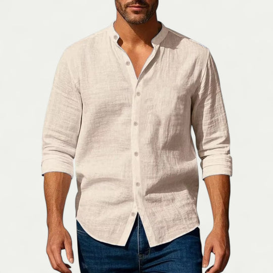 Casual Linen Blend Long Sleeve Shirt for Summer Smart Looks