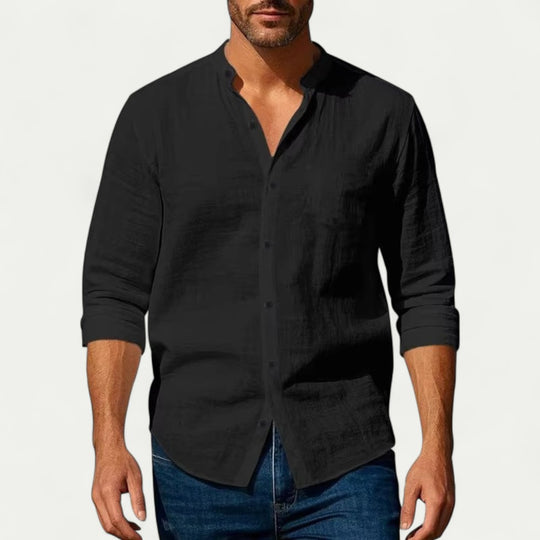 Casual Linen Blend Long Sleeve Shirt for Summer Smart Looks