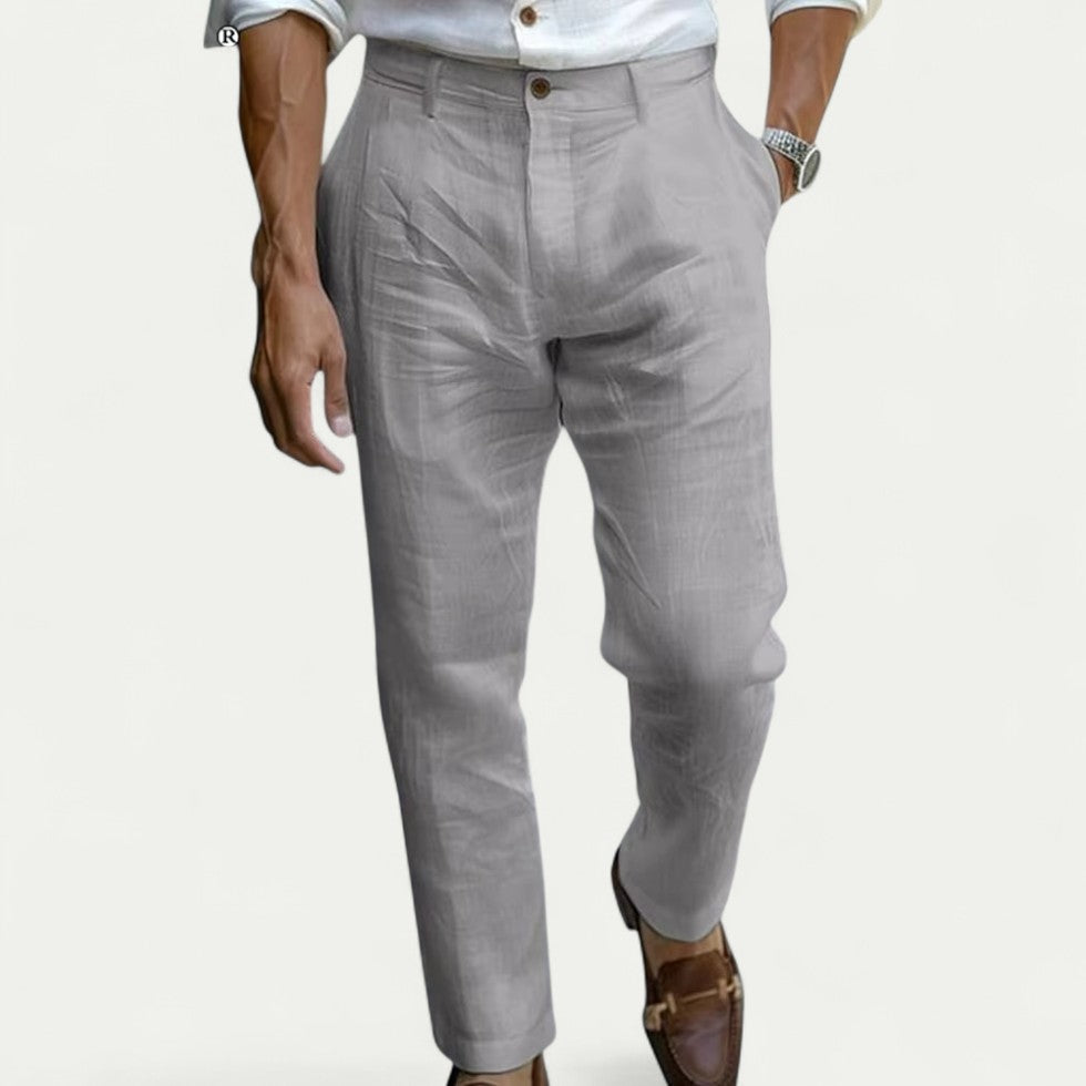 Smart Linen Blend Trousers for Summer Casual and Holiday Wear