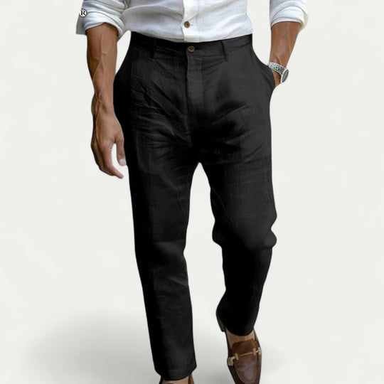 Smart Linen Blend Trousers for Summer Casual and Holiday Wear
