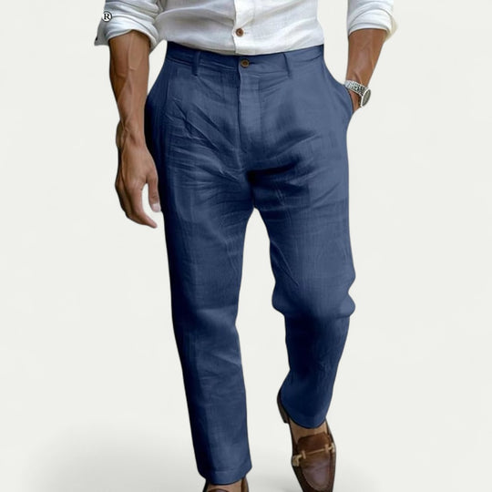 Smart Linen Blend Trousers for Summer Casual and Holiday Wear