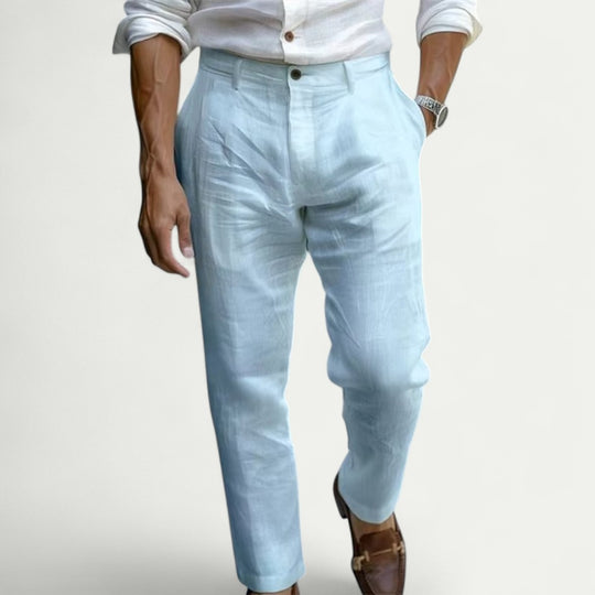 Smart Linen Blend Trousers for Summer Casual and Holiday Wear