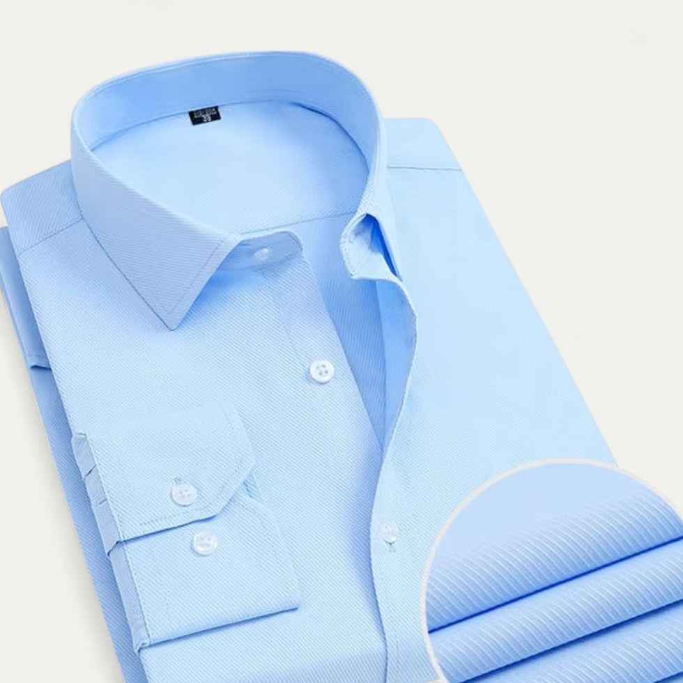 Men's Slim Fit Long Sleeve Formal Cotton Blend Shirt