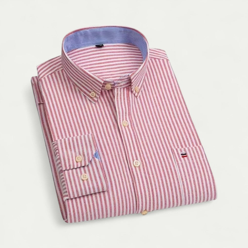 Smart Oxford Cotton Blend Long Sleeve Shirt for Men