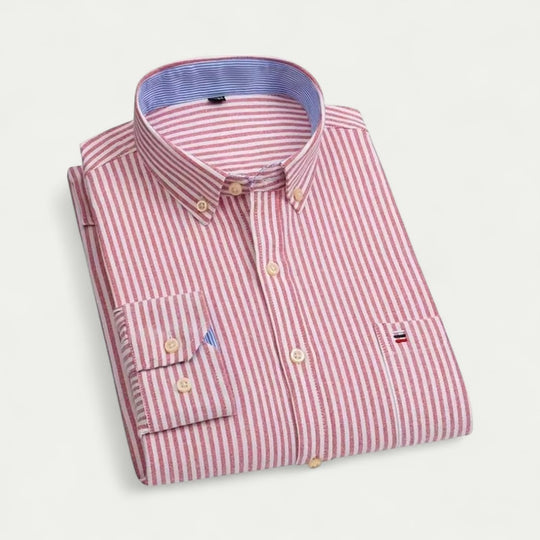 Smart Oxford Cotton Blend Long Sleeve Shirt for Men