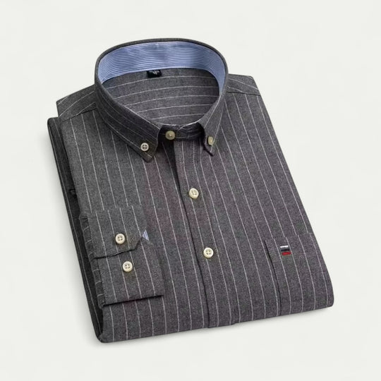 Smart Oxford Cotton Blend Long Sleeve Shirt for Men