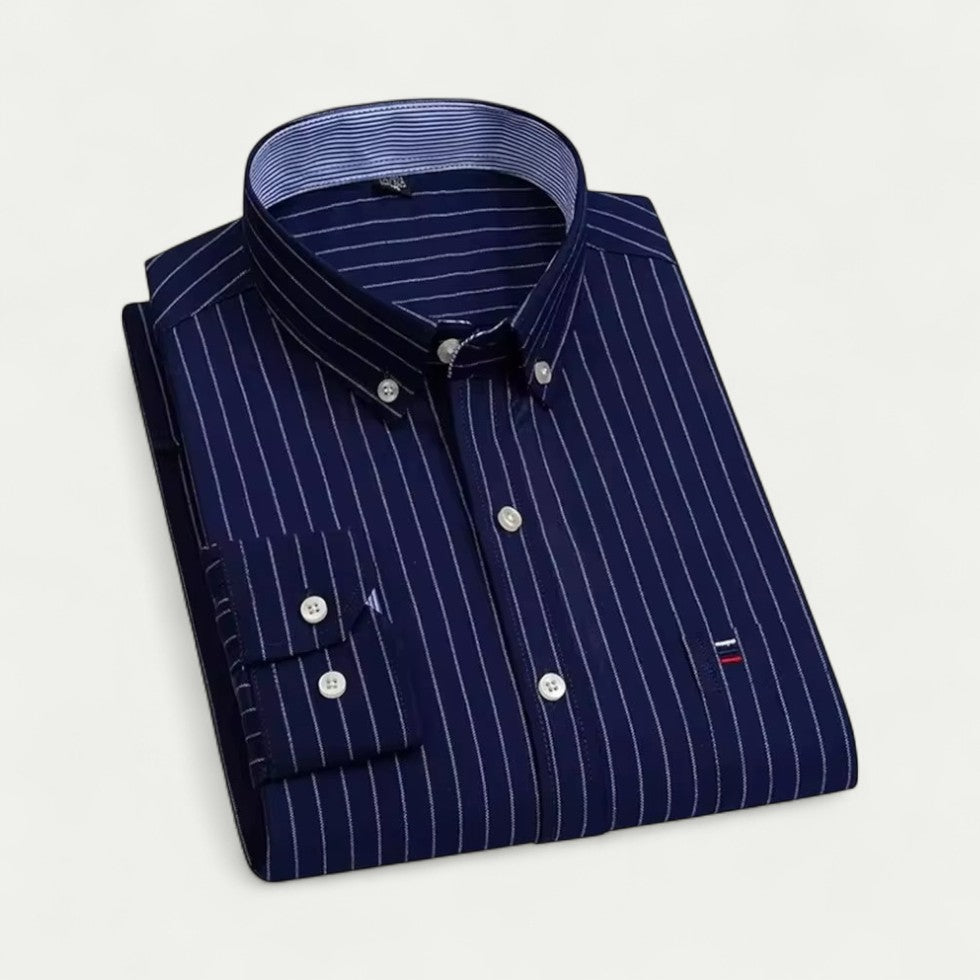 Smart Oxford Cotton Blend Long Sleeve Shirt for Men