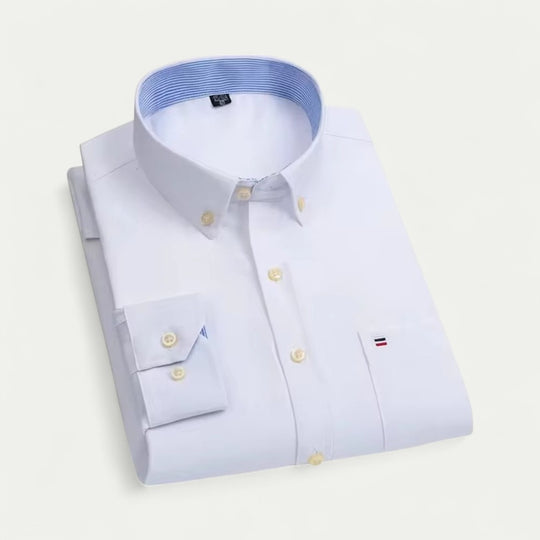 Smart Oxford Cotton Blend Long Sleeve Shirt for Men