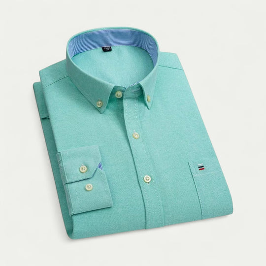 Smart Oxford Cotton Blend Long Sleeve Shirt for Men
