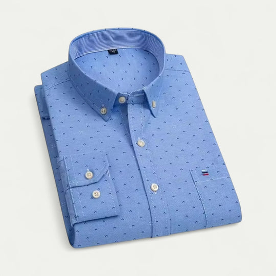 Smart Oxford Cotton Blend Long Sleeve Shirt for Men
