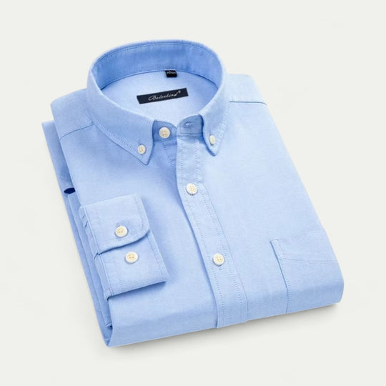 Striped Cotton Long Sleeve Shirt for Business and Casual Wear