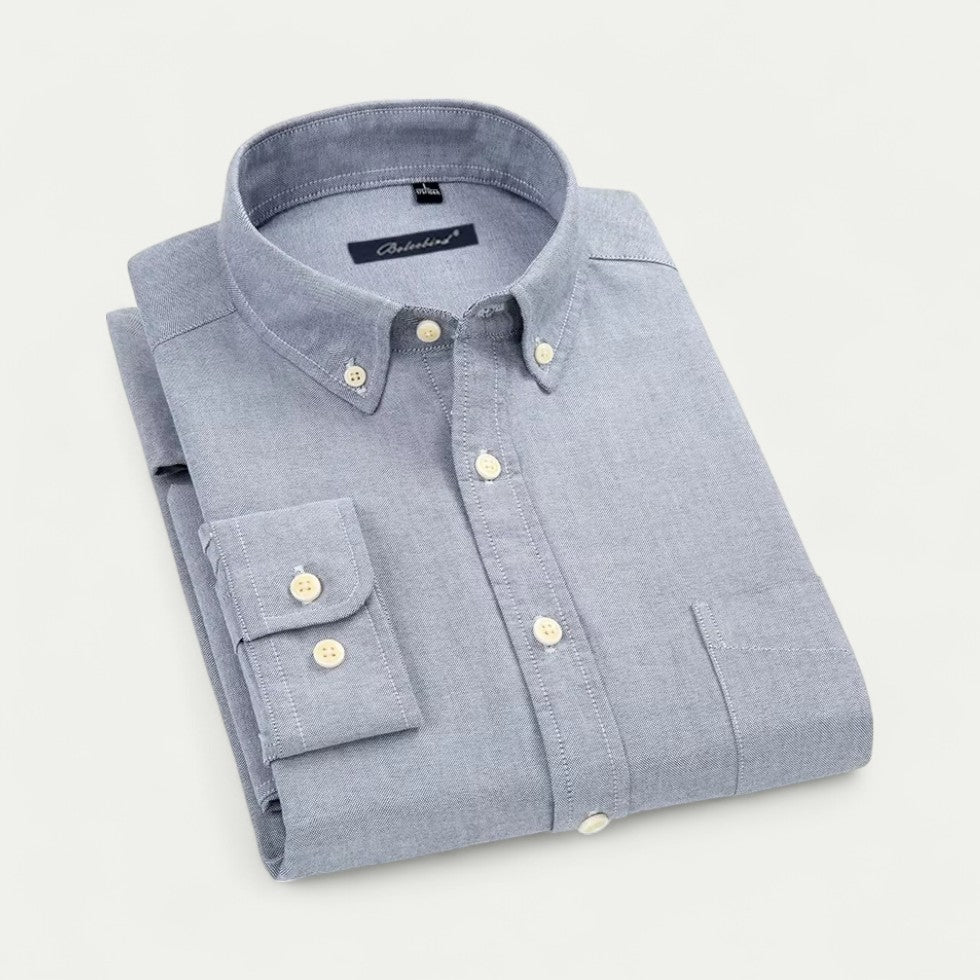 Striped Cotton Long Sleeve Shirt for Business and Casual Wear