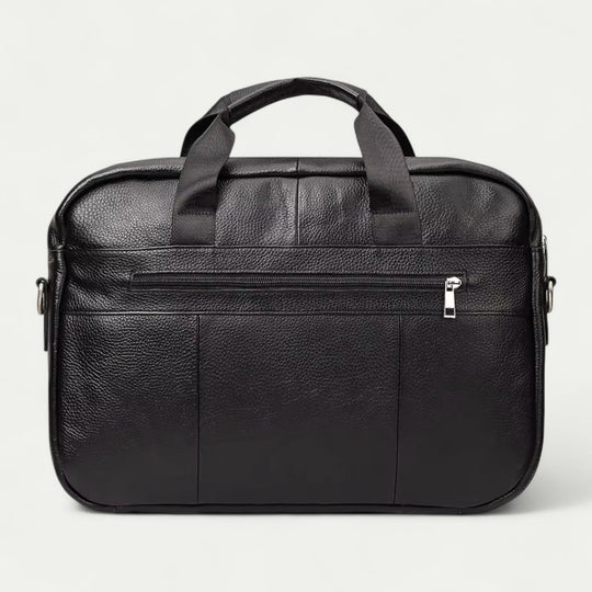 Men Leather Laptop Briefcase with Shoulder Strap