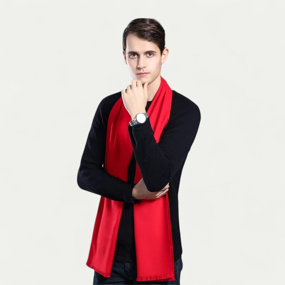 Men Cashmere Winter Scarf Soft Warm Pashmina Shawl with Tassel