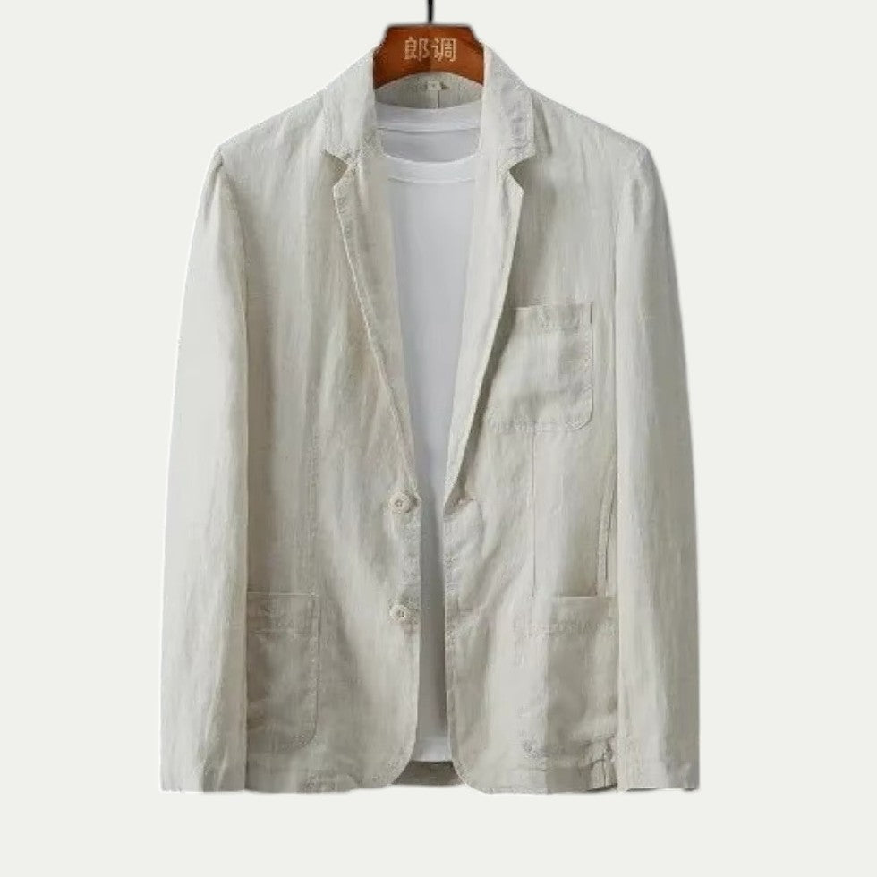 Men's Linen Blazer Lightweight Suit Jacket for Summer Weddings